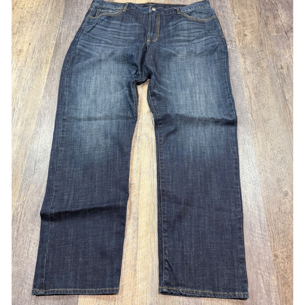 Lucky Brand 329 Classic Straight Jeans Mens 40x34 Dark Wash Blue Denim Stretch